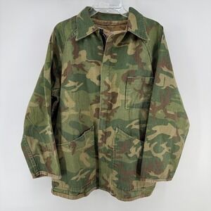 Vintage Ranger Jacket Mens XL Green Camo Canvas Hunting Reversible Made USA 90s